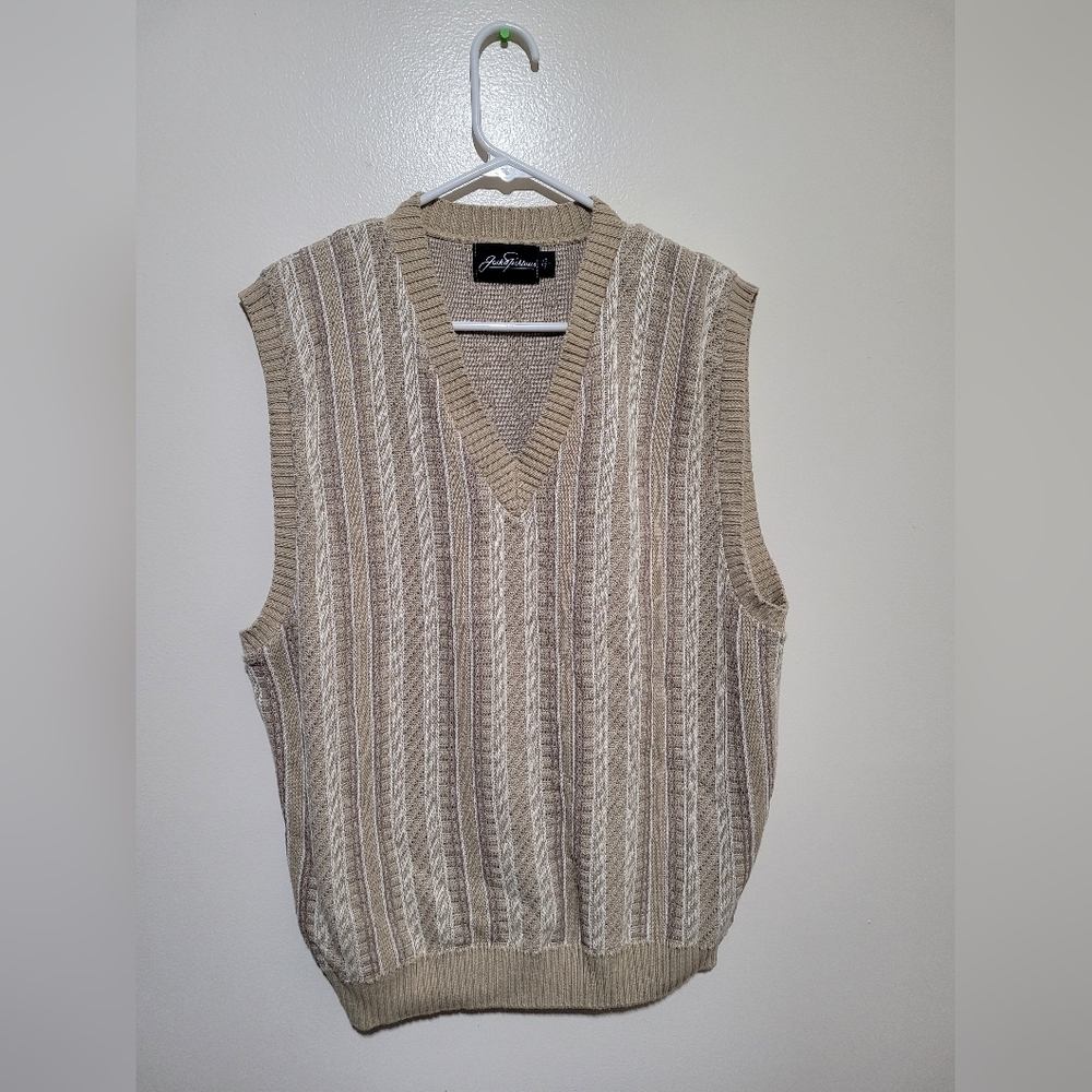 Jack Nicolaus Men's Beige Sweater‎ Vest